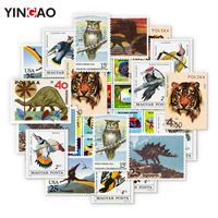 Pegatinas Adhesivas Personalizadas de Animales de Dibujos Animados, Pegatinas de Vinilo Resistentes al Agua y a los Desgarros, con Diseños de Búhos, Tigres, Dinosaurios y Aves
