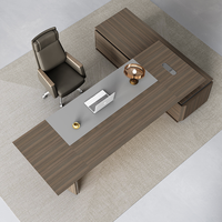 Bureau de direction ergonomique convertible contemporain en MDF haute densité, durable, avec bordure en PVC de 2 mm, écologique, avec rangement