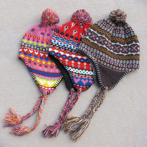 Gorro de punto de invierno con diseño de moda, gorro con orejeras cortado para niños con estampado de punto con orejeras y trenzas, gorros <span class=keywords><strong>Mea</strong></span> Culpa - Product Image 6