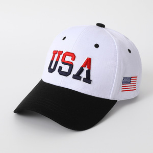 Casquette de baseball unisexe Zandy BQM-047 transfrontalière à 6 panneaux avec grande broderie 3D du drapeau américain en coton et boucle métallique en tissu courant - Product Image 6