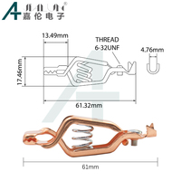 JIA LUN 61 Length Bold Design Pure Brass with Screw crocodile Clips for Electronic Instrument