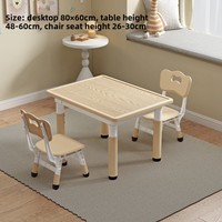 Ensemble table et chaise moderne et minimaliste en plastique pour enfants de maternelle, réglable en hauteur, avec bureau multifonctionnel pour le dessin et l'étude