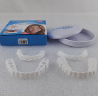 2 Paires de Dents Cosmétiques Réutilisables, Prothèses Dentaires Temporaires pour un Sourire Naturel, Fausses Dents Supérieures et Inférieures