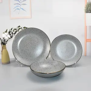 crockery golden iran grey ceramic stoneware dinner set