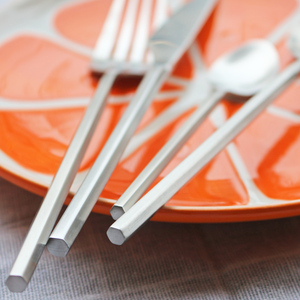 Posate Set brillante oro/argento con manico esagonale forgiato in acciaio inox per casa Hotel Wedding evento uso servizio per 4 - Product Image 4