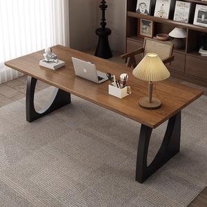 Solid Wood <b>Desk</b> Walnut Color 180Cm Office Writing Computer Table Modern Simple Design Home Workspace Furniture - Product Image 4