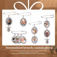 Cadeaux commémoratifs à bas quantité minimale de commande métal argent Sublimation broches ovales personnalisées femmes