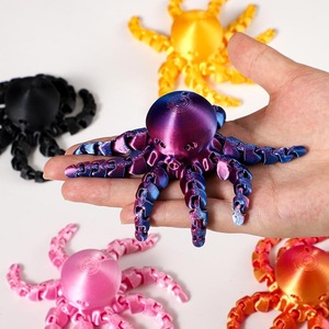 Figurine de pieuvre imprimée en 3D de 12 cm avec articulations flexibles pour la décoration de la maison, du bureau, de la table, ornement animal marin, cadeau idéal, jouet - Product Image 1