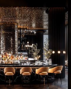 Kim loại sang trọng Bắc Âu Nhung hộp đêm cao thanh ghế Thiết kế nội thất quầy bar chiều cao ghế nhà bếp hiện đại thanh phân ghế - Product Image 1