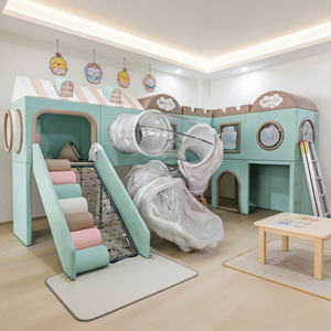 Équipement <span class=keywords><strong>de</strong></span> jeux intérieur pour enfants, aire <span class=keywords><strong>de</strong></span> jeux pour bébés avec couleurs personnalisées, maisonnette pour enfants, équipement <span class=keywords><strong>de</strong></span> divertissement doux avec toboggan - Product Image 2