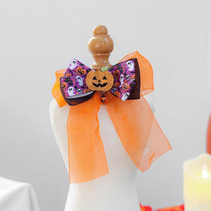 2025 Otoño e Invierno lindo cachorro gatito calabaza cabeza bufanda nuevo para perros impreso poliéster accesorios para mascotas para Halloween - Product Image 6