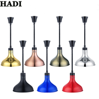 Lampe chauffante suspendue rétractable commerciale chauffe-aliments électrique vaisselle en acier inoxydable et en cuivre pour restaurant d'hôtel et buffet