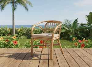 Fauteuil modulaire capitonné en rotin Dolvio, confortable et élégant, pour salon, chambre, bar à domicile, salle à manger - Product Image 6