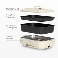 Ankale Design de mode, multicuiseur électrique de style coréen avec plaque de cuisson grill, cuisinière électrique, hotpot carré
