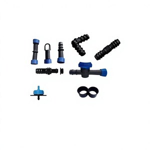 Juego de Conectores Flexibles para Tuberías de Riego de 16 mm, Negros y Azules, para Uso Agrícola, con Curvas y Conexiones para Mangueras - Product Image 1
