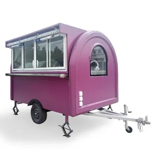 SL-6定制紫色移动咖啡热狗冰淇淋果汁披萨食品拖车快餐车酒吧