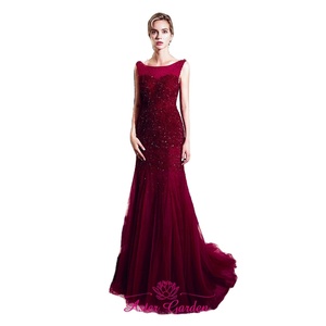 Abito da ballo <span class=keywords><strong>Sexy</strong></span> 2024 collo basso abito da sera con perline a trapezio lungo aperto dietro <span class=keywords><strong>rete</strong></span> di lusso abito da ballo di fine anno Robe de Soiree PE23 - Product Image 1