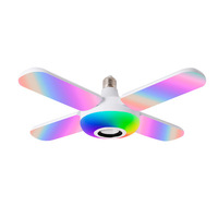 Ampoule de musique pliante 40W 50W 4 5 Leave en forme d'éventail Télécommande de football Haut-parleur intelligent Lampe de musique RVB Lampe déformable à LED