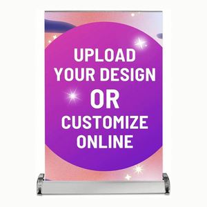 Custom Hot Sale Eco-Friendly Aluminum & Polyester A4 Mini Retractable <b>Table</b> Top Stand UV Printing for Advertising - Product Image 1