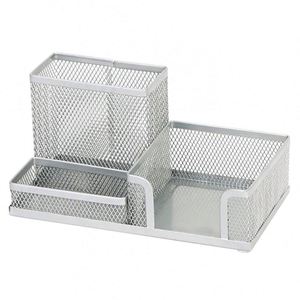 Mesh Pen Holder - Multipurpose <b>Large</b> Capacity Office Supplies with Sticky Notes Holder and 3 Compartments Mesh <b>Desk</b> Organizers - Product Image 5