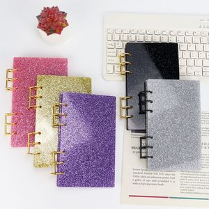 A6 clair paillettes rose acrylique planificateur Budget classeur couverture pour ordinateur portable avec anneau en métal or <span class=keywords><strong>argent</strong></span> étanche Durable produit de classement - Product Image 5