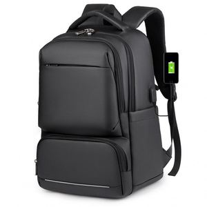 Waterproof Pu Custom logo High Quality Softback Slim Usb Charger 15.6 Inch Travel <b>Bag</b> Business <b>Men</b> Laptop Backpack - Product Image 1