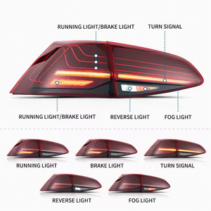 Luci Posteriori a LED con Indicatore di Direzione Sequenziale per Volkswagen <span class=keywords><strong>Golf</strong></span> MK7 MK7.5 Hatchback 2013 2014 2015 2016 2017 2018 2019 2020 - Product Image 5