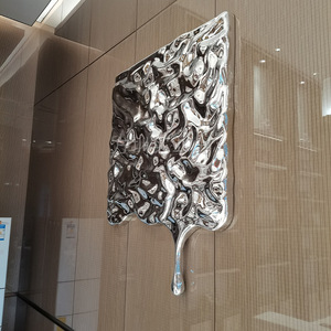 Decoración de pared irregular de acero inoxidable, arte de pared contemporáneo de metal para decoración de interiores - Product Image 4