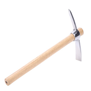 Stainless Steel Pickaxe Wooden Handle 8 In Blade Double Edged Garden Tool For Digging And Rock Breaking - Product Image 2
