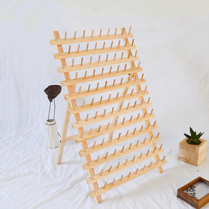 Hiện đại 12-Tier treo tường mộc mạc chủ đề bằng gỗ chủ 120 <span class=keywords><strong>spool</strong></span> giá gọn gàng có thể truy cập may <span class=keywords><strong>Organizer</strong></span> cho thêu thủ công - Product Image 1