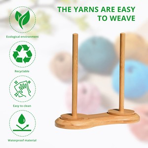 Youlike Premium Yarn Ball Holder Stand Soporte de hilo de madera doble con giro - Product Image 5