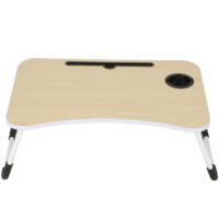 Table pliante portable d'extérieur en bois moderne Kejie avec porte-gobelet pour repas et travail sur ordinateur