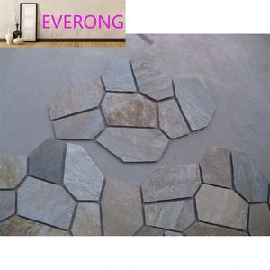 Dễ dàng và nhanh chóng cài đặt ngẫu nhiên hình dạng bất thường đá <span class=keywords><strong>Slate</strong></span> điên lưới lát gạch - Product Image 6