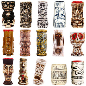 Tazas Geeki Tiki de Cerá<span class=keywords><strong>mica</strong></span> al por Mayor, Tazas de Cerveza Creativas de Cerá<span class=keywords><strong>mica</strong></span> Estilo Tiki Coleccionables de Terror - Product Image 1