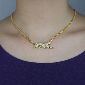 Collier <span class=keywords><strong>Jaguar</strong></span> Léopard Plaqué Or <span class=keywords><strong>et</strong></span> Argent, Pendentif Guépard en Zircon Cubique, Bijou Animal pour Femme <span class=keywords><strong>et</strong></span> Fille, Idéal Cadeau - Product Image 6