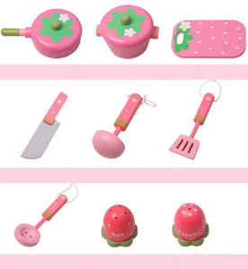 Ensemble de vaisselle de <span class=keywords><strong>cuisine</strong></span> en bois poli écologique pour enfants et familles, jouets interactifs pour jeux de rôle de <span class=keywords><strong>restaurant</strong></span> - Product Image 6