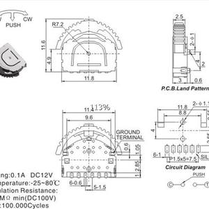Interrupteur à glissière CMS 6 broches 11,8x11,5mm avec grand levier de commande pour réinitialisation de changement de piste - Product Image 4