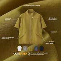 Vestes à manches courtes zippées intégrales QUICKSHOW Techwear respirantes et écologiques en Cordura Ripstop, vêtements de sport de haute qualité pour hommes