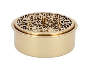 Casserole ronde faite à la main en métal du Moyen-Orient de haute qualité pour le réchauffement des aliments de cuisine pour une utilisation de table dans la finition en laiton - Product Image 4