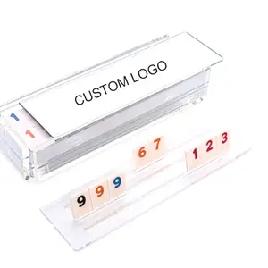 Jayi conjunto de jogo de tabuleiro personalizado, kit para jogo digital lucite rummy acrílico rummikub, presente de judia