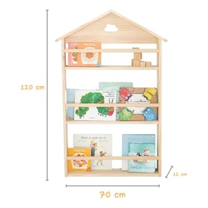 Bibliothèque Montessori en forme de maison <span class=keywords><strong>Chambre</strong></span> d'enfants Étagère éducative Montessori Étagère murale Étagères murales en chêne - Product Image 6