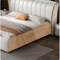 Lit King Size en Bois avec Cadre en Bois, Meubles de Chambre à Coucher, Lit Confortable en Cuir, Rangement, Luxe, Chambre Adulte