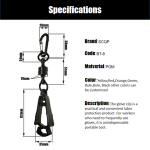 Scqp คลิปถุงมือเกราะสีส้มทำงานด้วยมือเดียวไม่นำไฟฟ้าสะดวกทำความสะอาดห้องครัวคลิปมือสำหรับต่อสู้ - Product Image 2