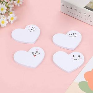 8pcs 400sheets Cute Heart-Shaped Self-Adhesive Sticky Notes Set Assorted Gradient Colors Cartoon Expression <b>Memo</b> <b>Pads</b> - Product Image 6