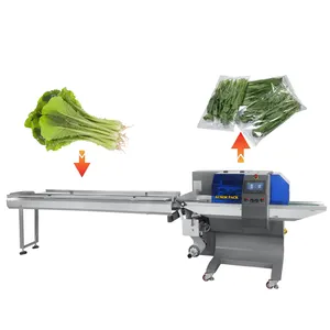 Fresh Vegetables packaging machine automatic pillow flow packing machine wrapping machine sealing fruits meats snacks frozen