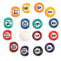 16PCS Résine Écologique Mini 2.5CM Enfants Billard Ball Toy Billard Table Accesssorys