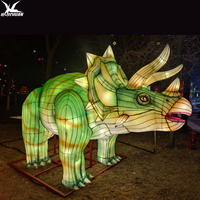 Lanternes LED 3D imperméables en forme de dinosaure en soie, lanternes artisanales lumineuses pour le Nouvel An, lanternes de festival pour la décoration extérieure