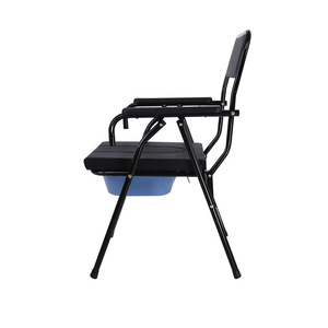 <b>Folding</b> <b>Commode</b> Chair With Bucket High Backrest Soft Seat For Elderly Pregnant Women - Product Image 1