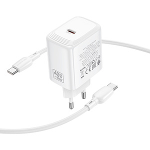 BN33 Borofone Fuente ที่ชาร์จ PD 40W พอร์ตเดียว EU PD 3.2 AVS สำหรับ <span class=keywords><strong>iPhone</strong></span> 17เซ็ต USB C เป็นสายเคเบิล Type C - Product Image 4