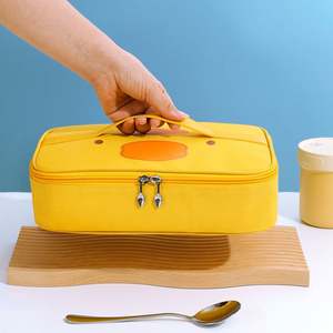 กระเป๋าเก็บความเย็นสำหรับเด็ก ดีไซน์ใหม่ปี 2023 สำหรับไปโรงเรียนและปิกนิก มี 3 สีและหลายขนาด สีเหลืองน่ารัก สามารถสั่งทำได้ - Product Image 3